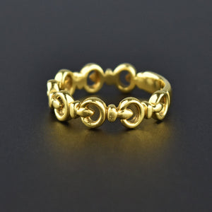 Solid 18K Gold Horse Snaffle Bit Band Ring - Boylerpf