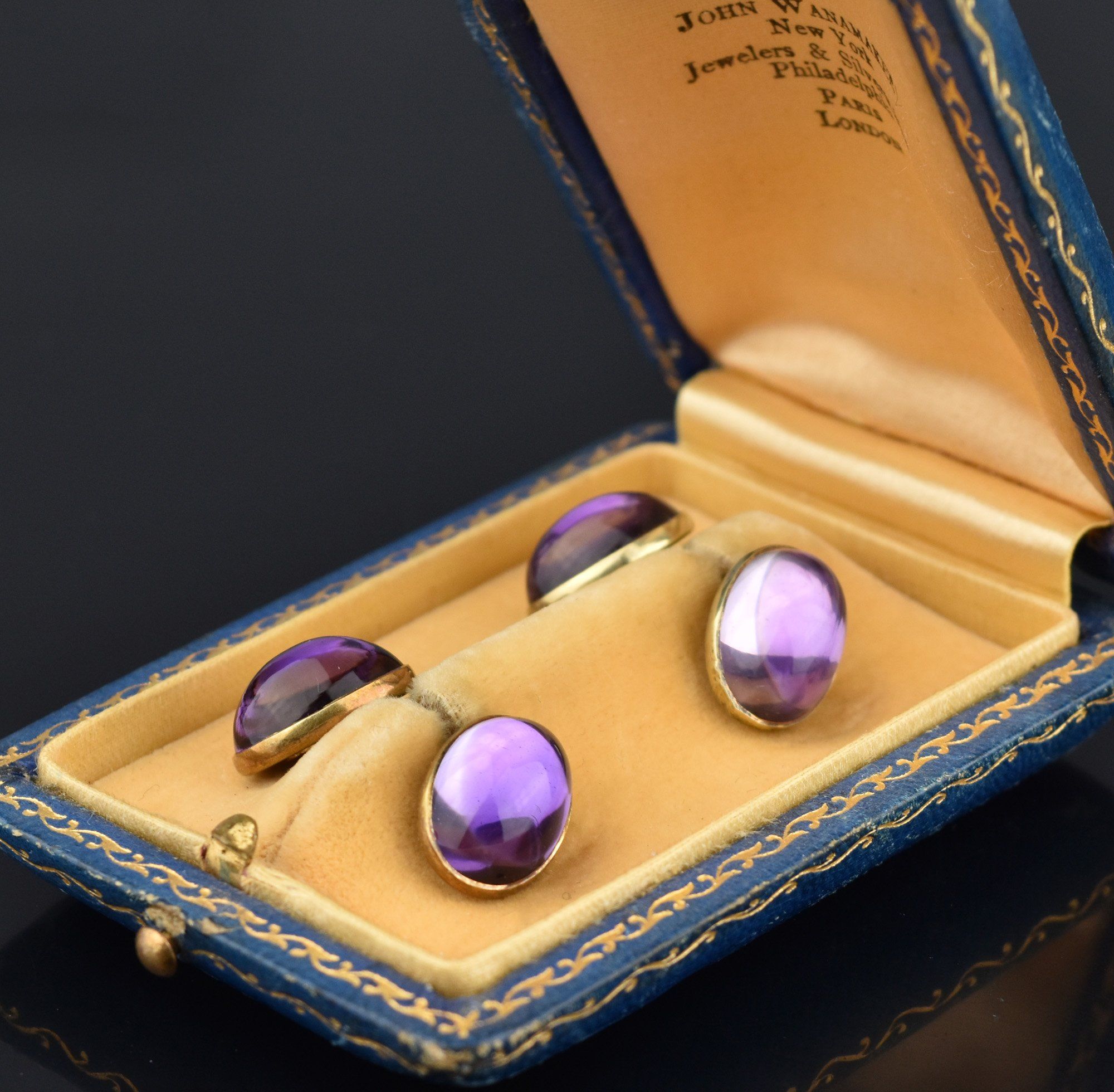 LQ Gemworks 18mm Gold Vermeil Amethyst Box Clasp - Jewelry Making Supply