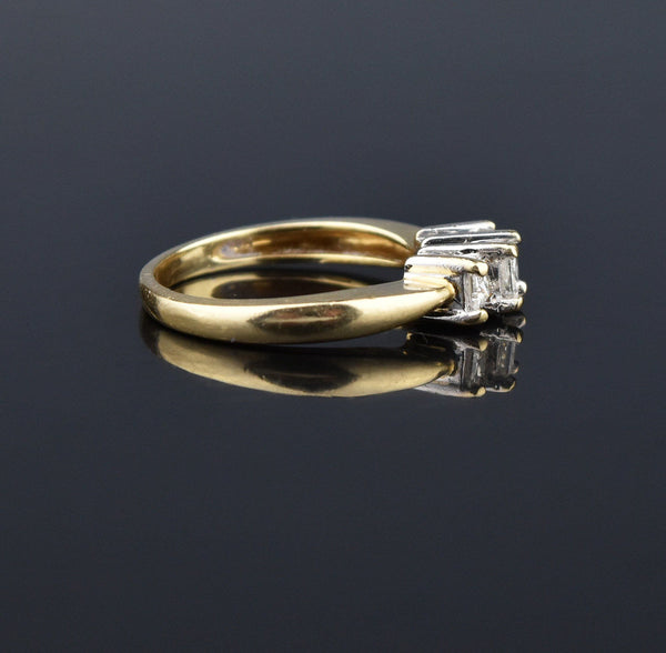 Vintage 14K Gold .65 CTW Princes Cut Diamond Ring - Boylerpf