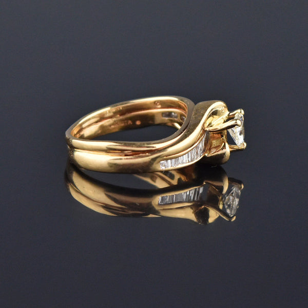 Trillion Cut Champagne Diamond 14K Gold Engagement Ring - Boylerpf