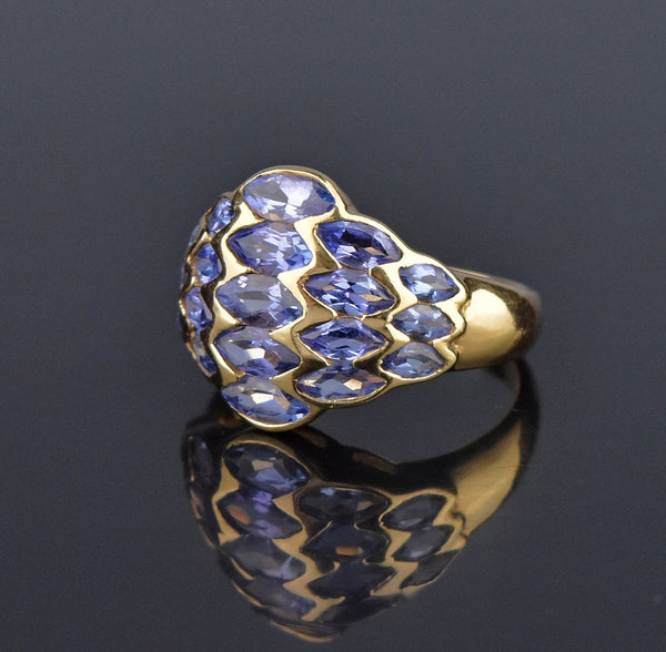 14K Gold Marquise Tanzanite Dome Cocktail Ring ON HOLD - Boylerpf