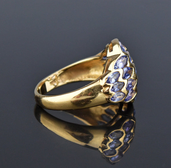 14K Gold Marquise Tanzanite Dome Cocktail Ring ON HOLD - Boylerpf