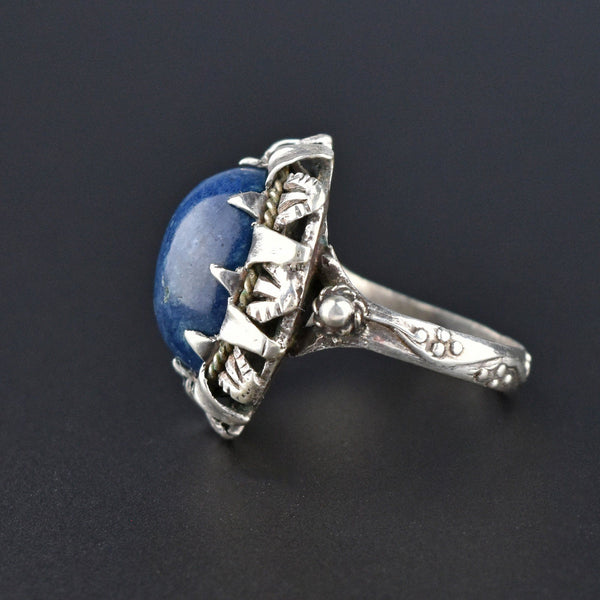 Arts & Crafts Silver Lapis Lazuli Cabochon Ring - Boylerpf