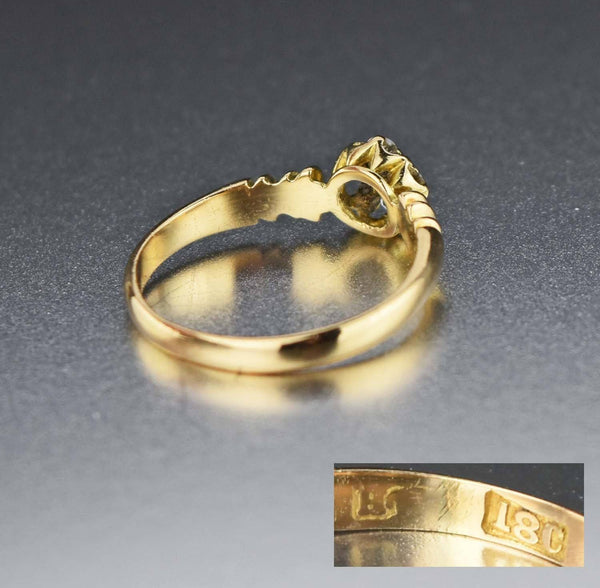 18K Gold Vintage Diamond Cluster Engagement Ring - Boylerpf