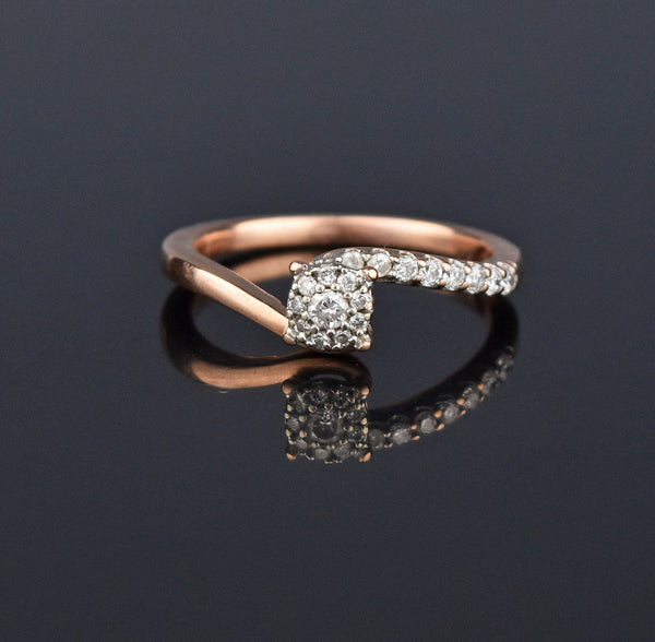 Vintage Rose Gold Diamond Ring, Engagement Wedding - Boylerpf