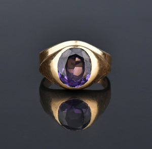 Fine Art Deco Color Change Sapphire Signet Ring, Sz 8.25 - Boylerpf