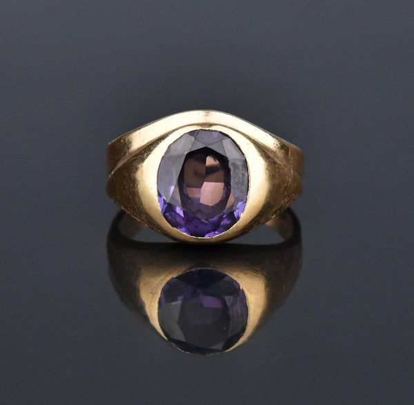 Art Deco Color Change Sapphire Signet Ring, Sz 8.25 - Boylerpf