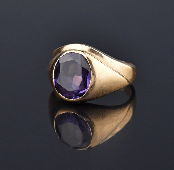 Art Deco Color Change Sapphire Signet Ring, Sz 8.25 - Boylerpf