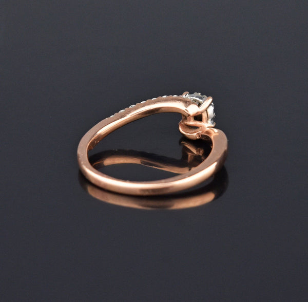 Vintage Rose Gold Diamond Ring, Engagement Wedding - Boylerpf