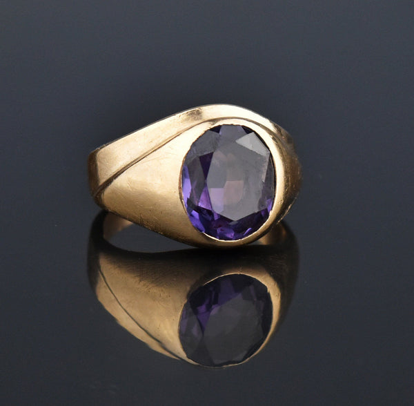 Fine Art Deco Color Change Sapphire Signet Ring, Sz 8.25 - Boylerpf