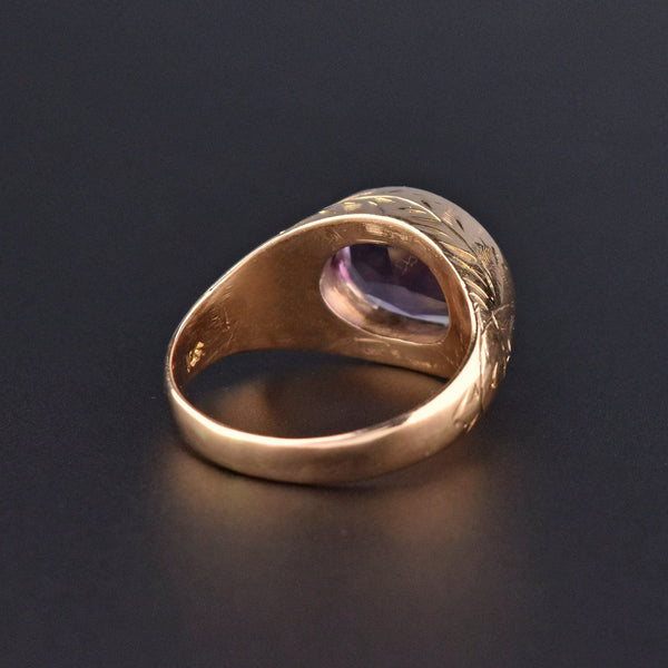 Pale Amethyst Smooth Top East to West Gold Ring – Boylerpf