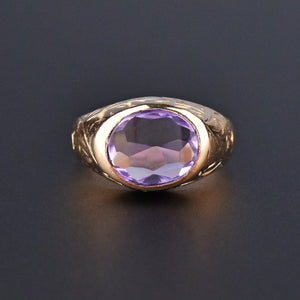 Pale Amethyst Smooth Top East to West Gold Ring - Boylerpf