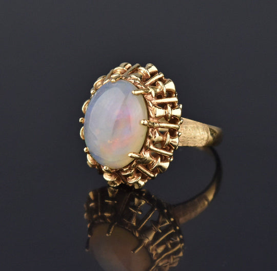 Retro 14K Gold Cabochon Opal Ring, 1940s – Boylerpf