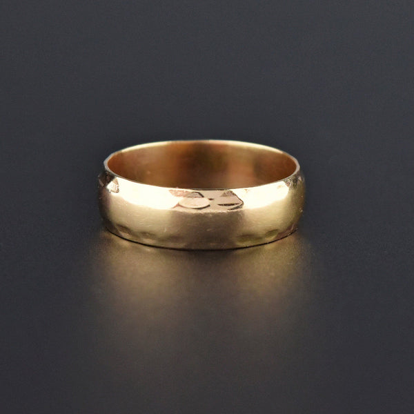 Estate Wide Vintage Gold Wedding Band Ring, Sz 7 - Boylerpf