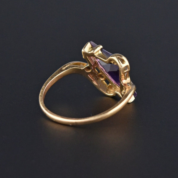 Retro Gold Fancy Cut Purple Sapphire Ring - Boylerpf