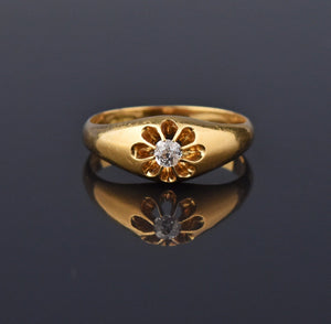 Antique Victorian Diamond 18K Gold Belcher Ring - Boylerpf
