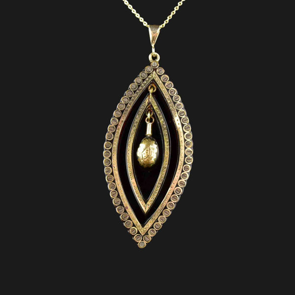 Victorian Gold Pique Pendant Necklace - Boylerpf