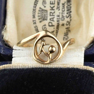 Vintage 14K Mother Baby Cutout Push Present Ring - Boylerpf