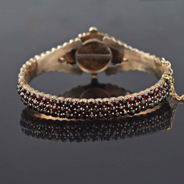 Buy Antique Vintage Victorian Bohemian Garnet Bracelet Bangle Granat  Tomback 1900 Online in India - Etsy