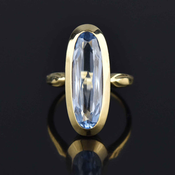Exceptional 14K Gold Blue Topaz Ring - Boylerpf