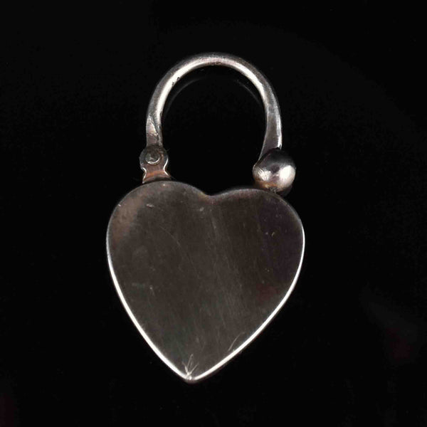 Vintage Silver Jasper Bloodstone Heart Padlock Pendant - Boylerpf