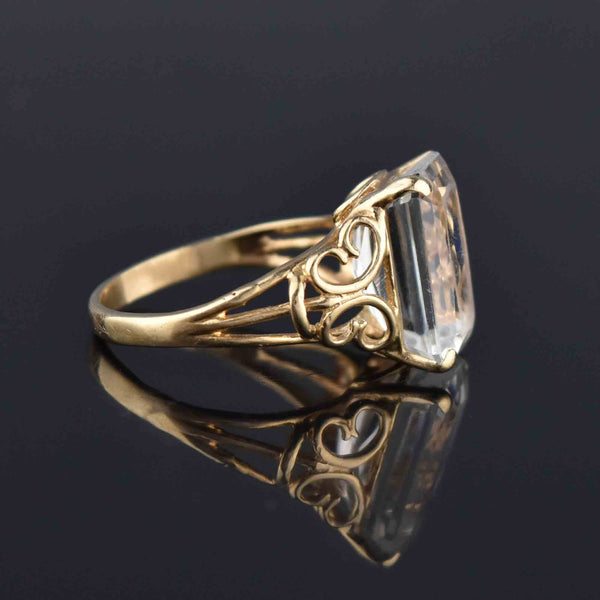 Vintage 14K Gold 8.5 CTW Aquamarine Ring, Sz 7.75 - Boylerpf