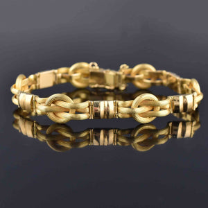 Estate Heavy 18K Gold Love Knot Bracelet - Boylerpf