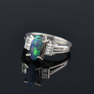 Platinum Boulder Opal and Diamond Ring - Boylerpf