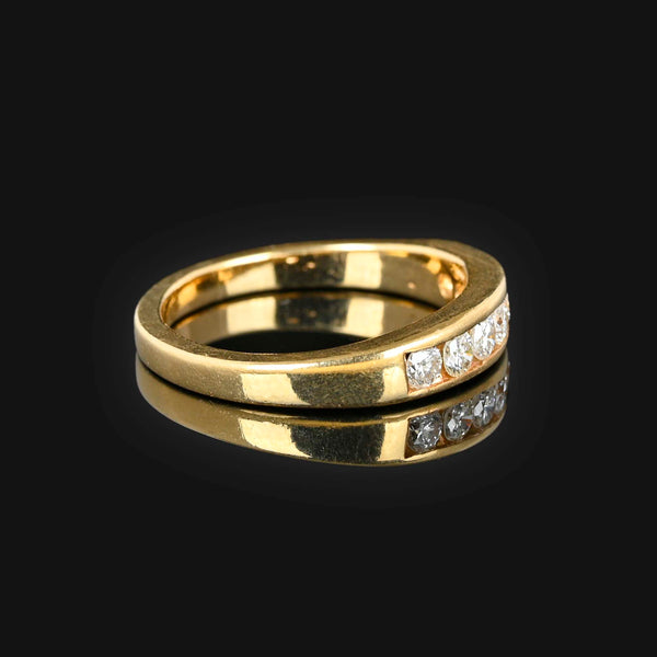 Vintage .56 Ct Diamond Wedding Band Ring in 14K Gold - Boylerpf
