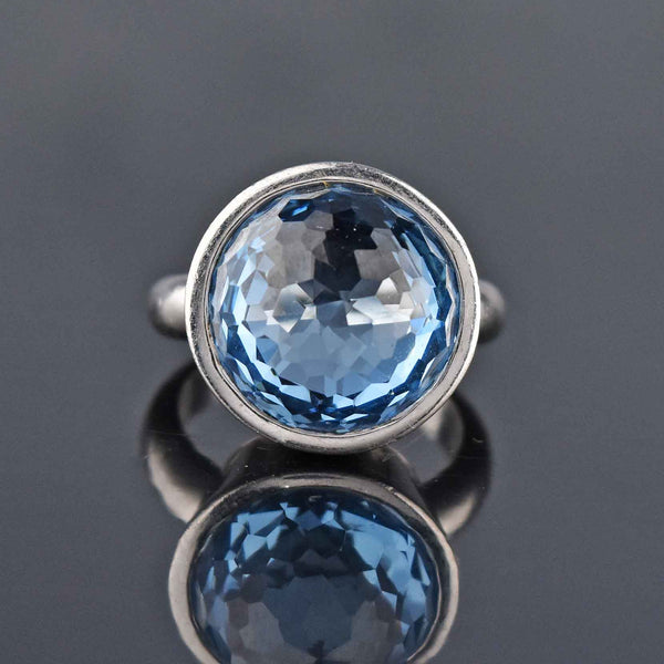 Vintage 10 CTW Briolette Blue Topaz Ring - Boylerpf