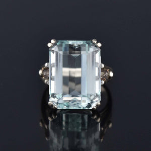 Vintage 13 CTW Aquamarine Ring in 14K White Gold - Boylerpf