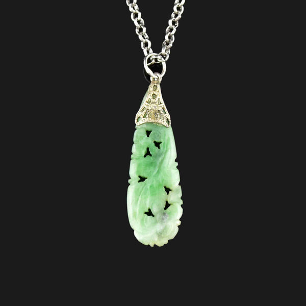 Jade on sale necklace silver