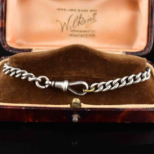 Edwardian Silver Albert Watch Chain Bracelet - Boylerpf