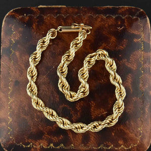 Wide 14K Gold French Rope Chain Bracelet - Boylerpf