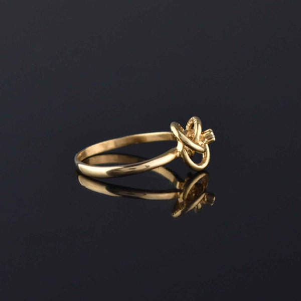 Quality Gold Sterling Silver Love Knot Ring QR6591 - Emerald City