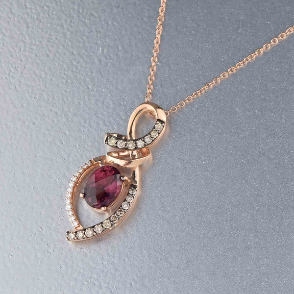 Le Vian 14K Rose Gold Rhodolite Garnet Diamond Pendant - Boylerpf