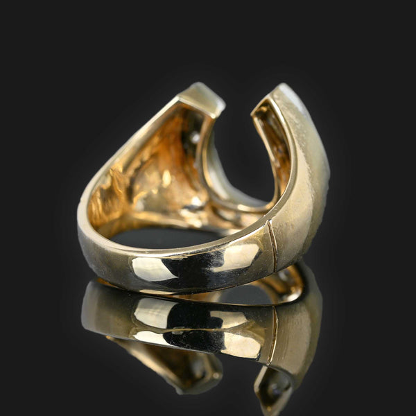 Mens 1.15 CTW Diamond Horseshoe Ring, Heavy 14K Gold - Boylerpf