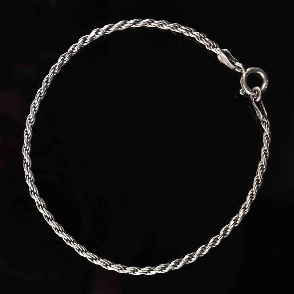 Vintage Sterling Silver Rope Chain Bracelet - Boylerpf