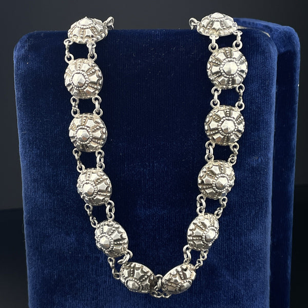 Antique Victorian Grand Croix French Silver Collar Necklace - Boylerpf