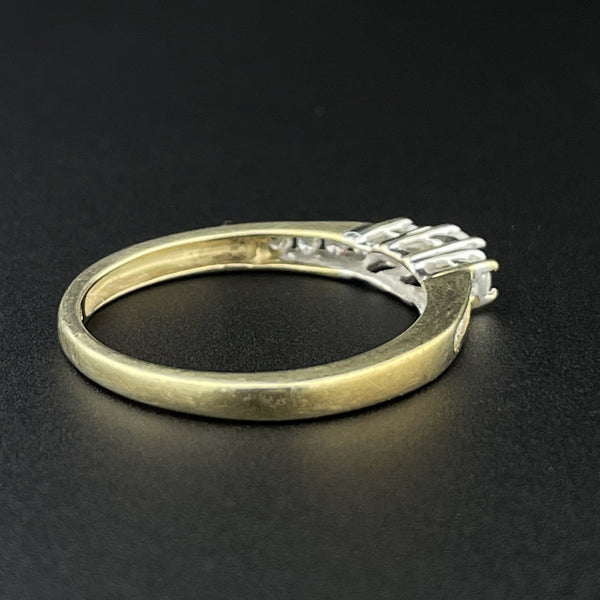 Vintage 10K Gold Three Stone Diamond Ring, Sz 6 3/4 - Boylerpf