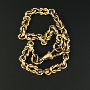 Antique Edwardian Lovers Knot Fancy Link Chain Bracelet - Boylerpf