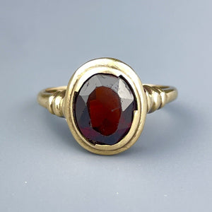 Vintage 10K Gold Garnet Solitaire Engagement Ring, Sz 4 3/4 - Boylerpf