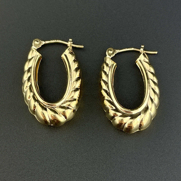 Vintage Solid 14K Gold Double Sided Braid Earrings – Boylerpf
