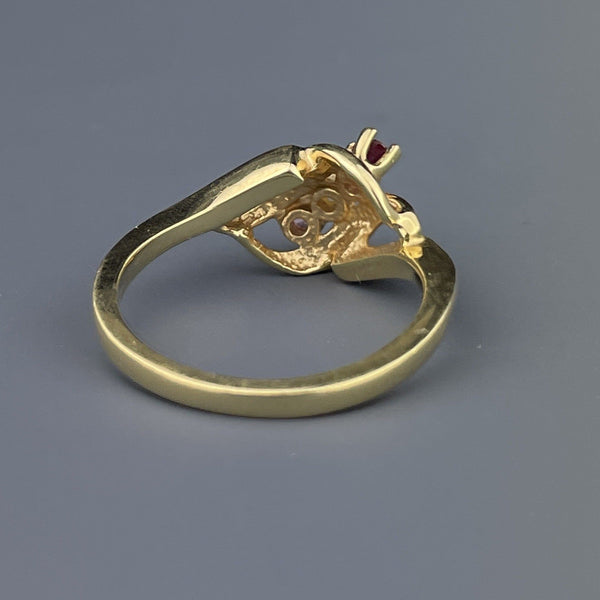 Vintage 14K Gold Multicolored Three Stone Ring - Boylerpf
