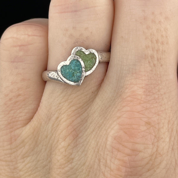 Love heart shaped two-tone ring – Wicca Vibes