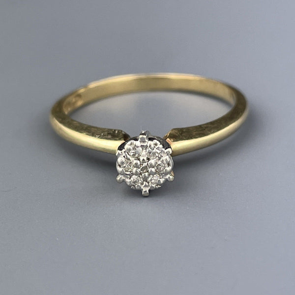 Vintage Art Deco Style 10K Gold Diamond Cluster Engagement Ring, Sz 6.5 - Boylerpf