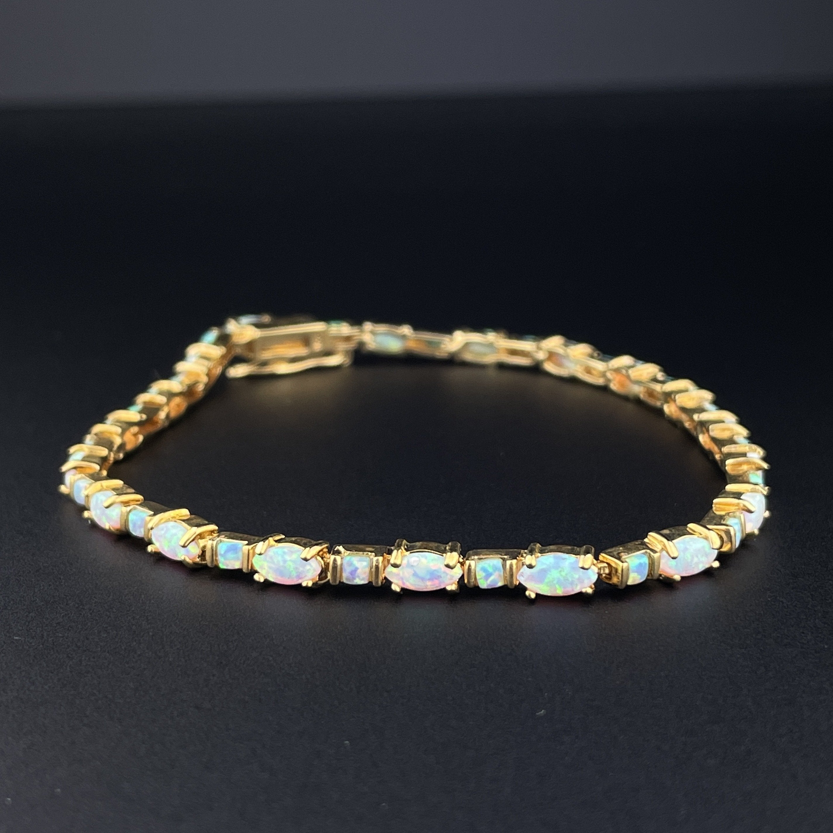 Gold opal tennis bracelet store