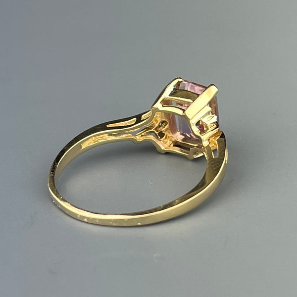 Vintage 14K Gold Diamond Ametrine Cocktail Ring, Sz 7 1/2 - Boylerpf