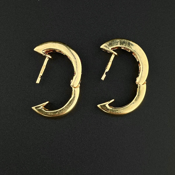 Vintage 10K Gold Ruby Huggie Hoop Stud Earrings – Boylerpf