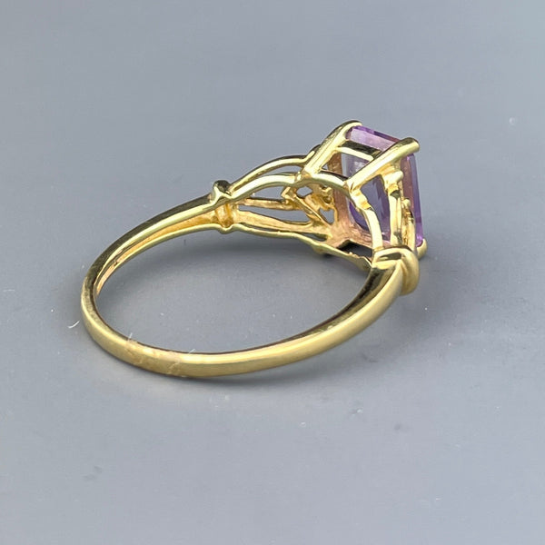 Vintage Gold Filigree Amethyst Solitaire Ring, Sz 6 3/4 - Boylerpf